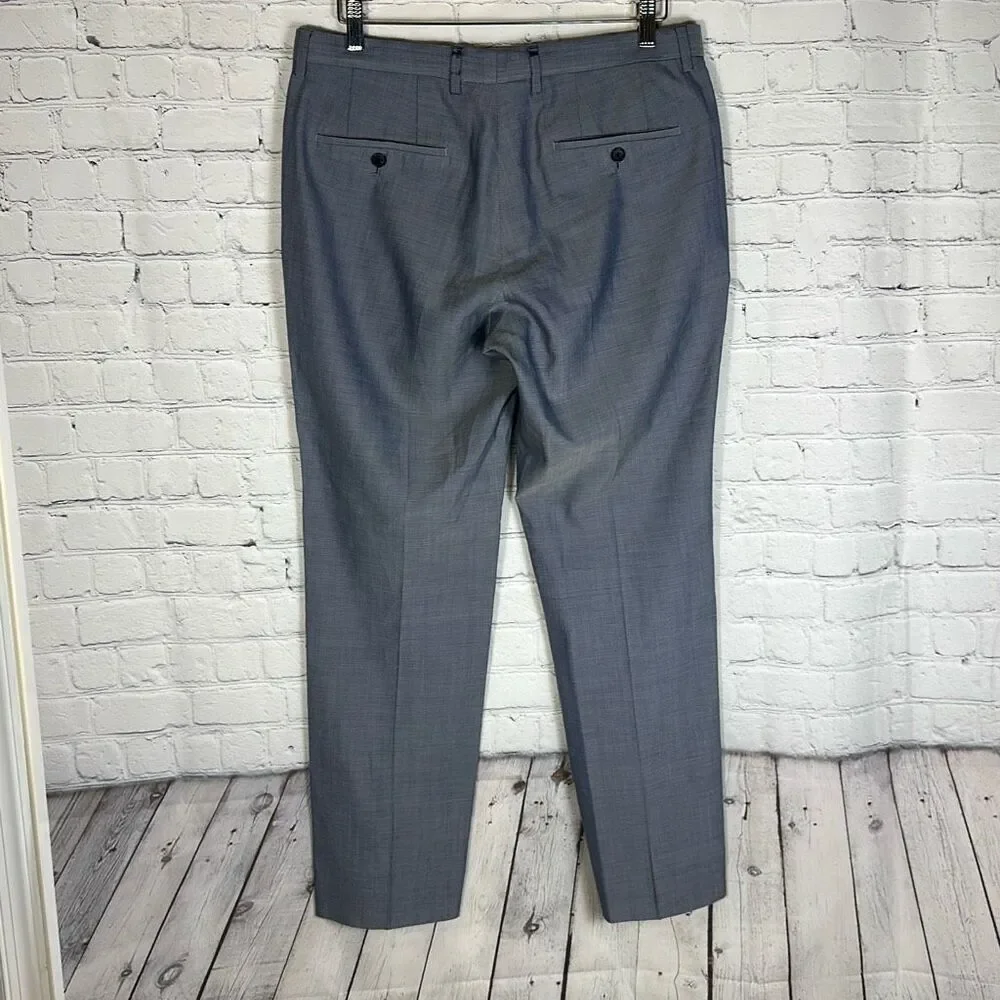 Hugo Boss Mens Gray Slim Melancey Wool Blend Dress Pants size‎ 34R FLAWS